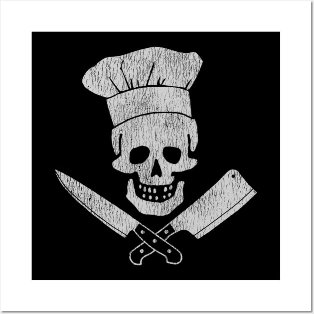 Anthony Boudain Skull Chef Vintage Wall Art by toyrand